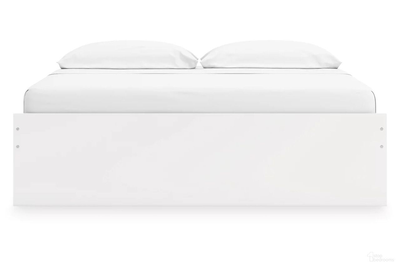 The appearance of Onita King Platform Bed In White designed by Signature Design by Ashley in the modern / contemporary interior design. This white piece of furniture was selected by 1StopBedrooms from Onita Collection to add a touch of cosiness and style into your home. Sku: B100-14;EB9630-56;EB9630-95. Bed Type: Platform Bed. Bed Size: King.