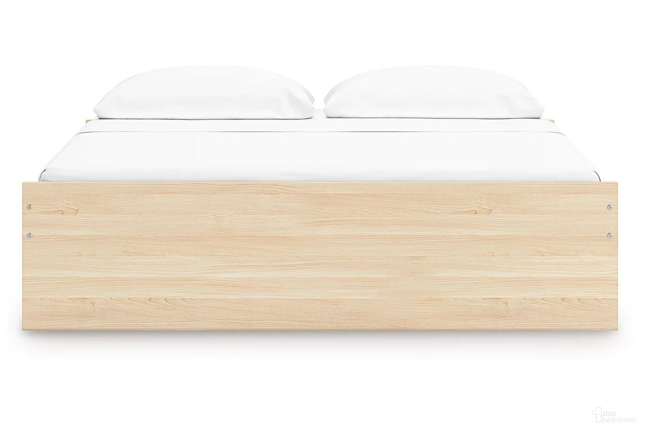The appearance of Onita King Platform Bed with 2 Side Storage In Natural designed by Signature Design by Ashley in the modern / contemporary interior design. This natural piece of furniture  was selected by 1StopBedrooms from Onita Collection to add a touch of cosiness and style into your home. Sku: B100-14;EB9632-261;EB9632-261;EB9632-56;EB9632-95. Bed Type: Platform Bed. Bed Size: King.