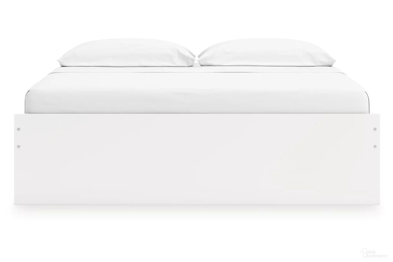 The appearance of Onita King Platform Bed with 2 Side Storage In White designed by Signature Design by Ashley in the modern / contemporary interior design. This white piece of furniture was selected by 1StopBedrooms from Onita Collection to add a touch of cosiness and style into your home. Sku: B100-14;EB9630-261;EB9630-261;EB9630-56;EB9630-95. Bed Type: Storage Bed. Bed Size: King.