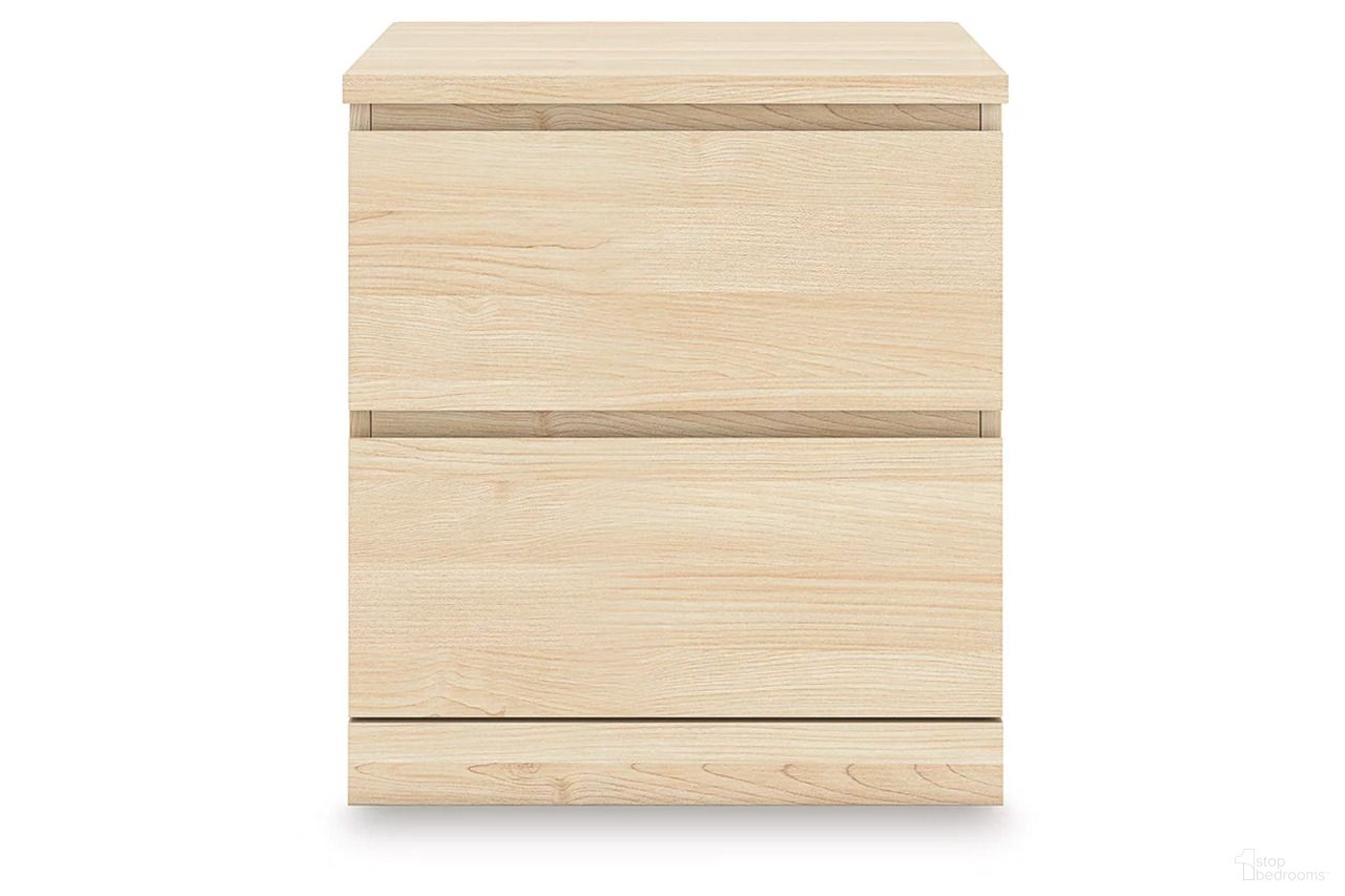 The appearance of Onita Nightstand In Natural designed by Signature Design by Ashley in the modern / contemporary interior design. This natural piece of furniture  was selected by 1StopBedrooms from Onita Collection to add a touch of cosiness and style into your home. Sku: EB9632-292. Material: Wood.