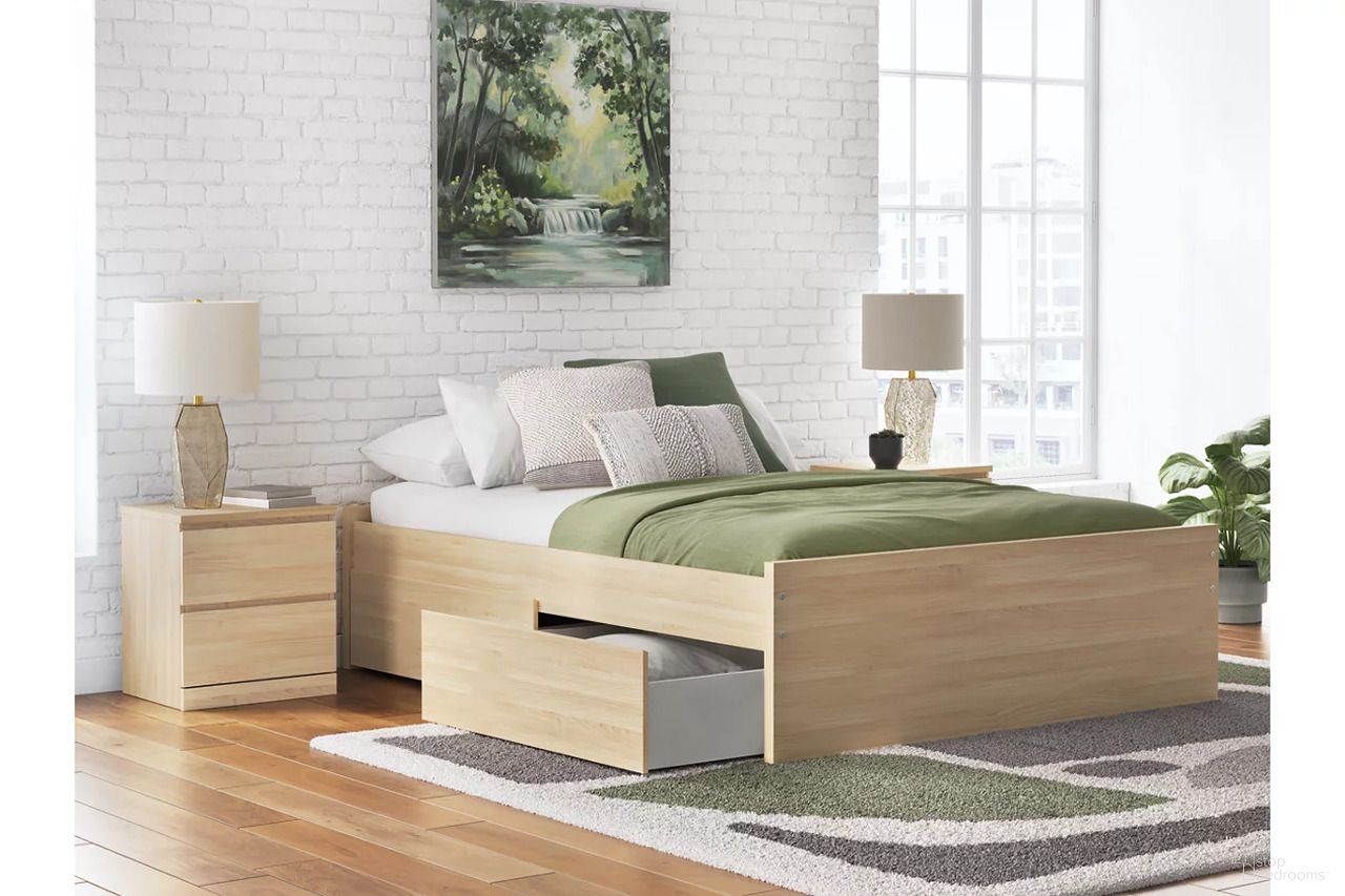 The appearance of Onita Platform Bedroom Set with 1 Side Storage In Natural designed by Signature Design by Ashley in the modern / contemporary interior design. This natural piece of furniture was selected by 1StopBedrooms from Onita Collection to add a touch of cosiness and style into your home. Sku: B100-13;EB9632-261;EB9632-55;EB9632-95;EB9632-292. Material: Other. Bed Size: King.