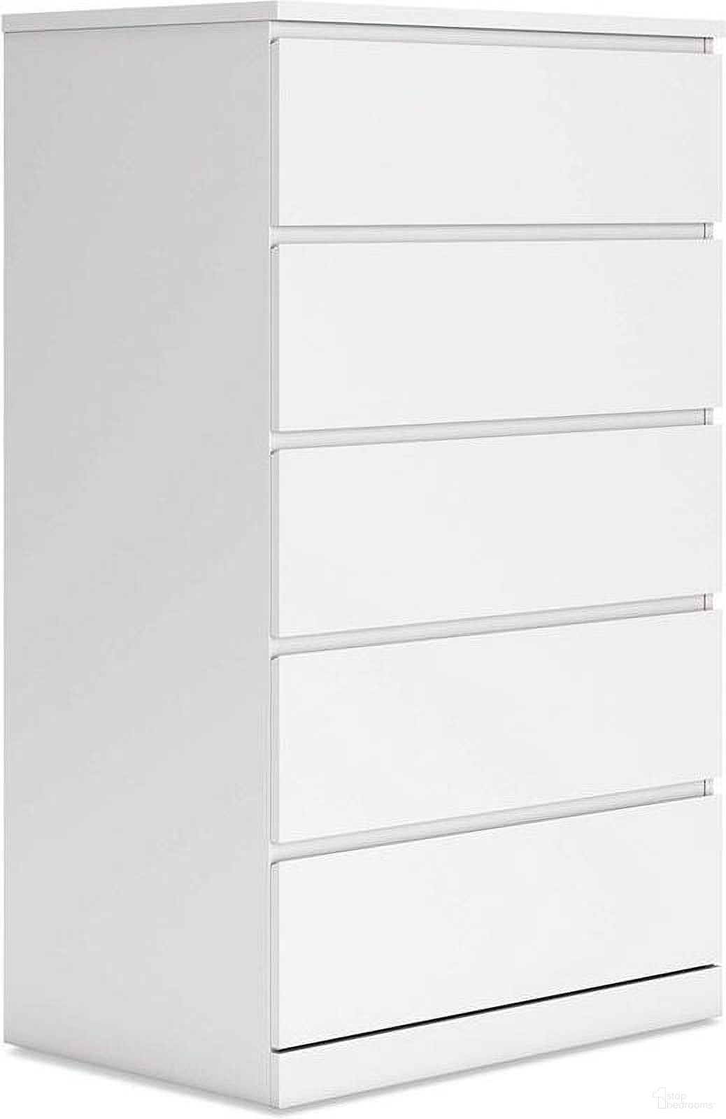 The appearance of Onita Chest of Drawers In White designed by Signature Design by Ashley in the modern / contemporary interior design. This white piece of furniture  was selected by 1StopBedrooms from Onita Collection to add a touch of cosiness and style into your home. Sku: EB9630-245. Material: Wood.