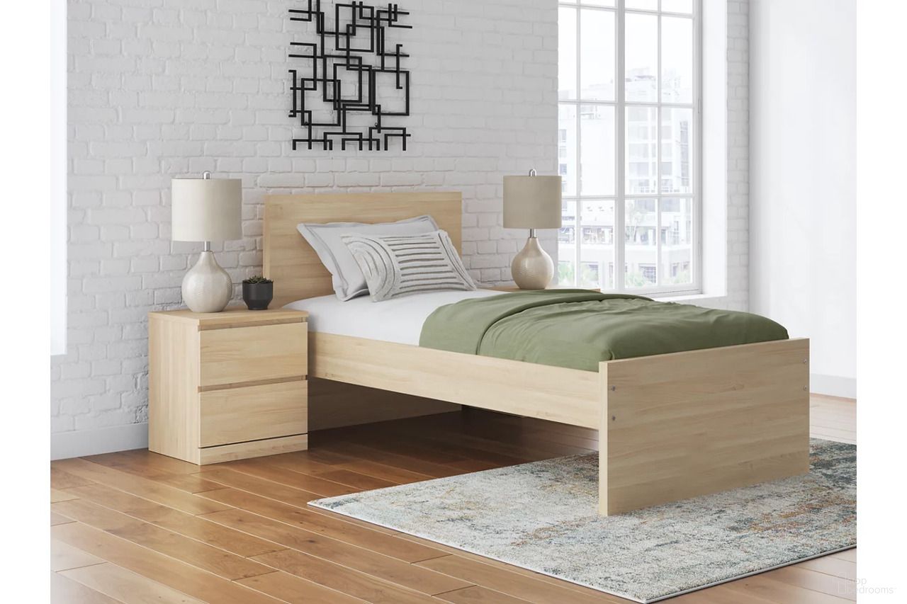 The appearance of Onita Youth Panel Platform Bedroom Set In Natural designed by Signature Design by Ashley in the modern / contemporary interior design. This natural piece of furniture  was selected by 1StopBedrooms from Onita Collection to add a touch of cosiness and style into your home. Sku: B100-11;EB9632-253;EB9632-52;EB9632-89;EB9632-292. Material: Other. Bed Size: Full.