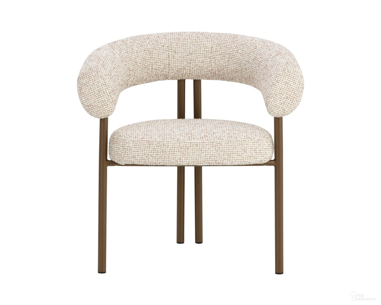 Oniva Dining Armchair In Antique Bronze and Noah Ecru