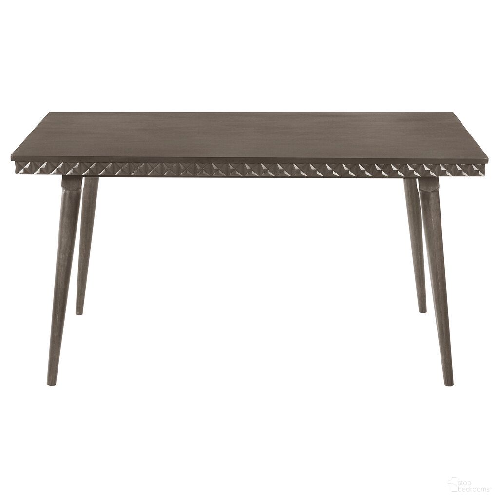 The appearance of Onslow 59 Inch Rectangular Wood Dining Table In Dark Brown designed by Coaster in the transitional interior design. This dark brown piece of furniture was selected by 1StopBedrooms from Onslow Collection to add a touch of cosiness and style into your home. Sku: 108621. Table Base Style: Legs. Material: MDF. Table Top Shape: Rectangular. Size: 36" x 59".