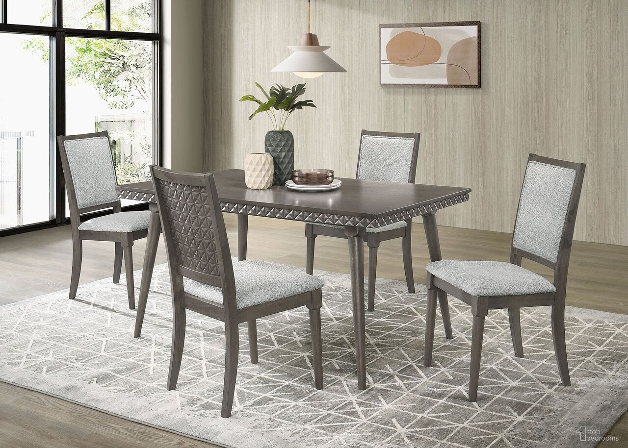 The appearance of Onslow Rectangular Wood Dining Room Set In Dark Brown designed by Coaster in the transitional interior design. This dark brown piece of furniture was selected by 1StopBedrooms from Onslow Collection to add a touch of cosiness and style into your home. Sku: 108621;108622. Table Top Shape: Rectangular. Size: 36" x 59". Material: Hardwood.