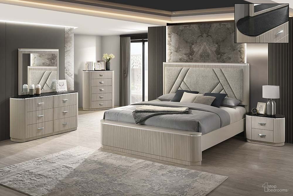 The appearance of Onyx Nightstand In Light Beige designed by J&M in the modern / contemporary interior design. This light beige piece of furniture was selected by 1StopBedrooms from Onyx Collection to add a touch of cosiness and style into your home. Sku: 17188-NS. Material: MDF.