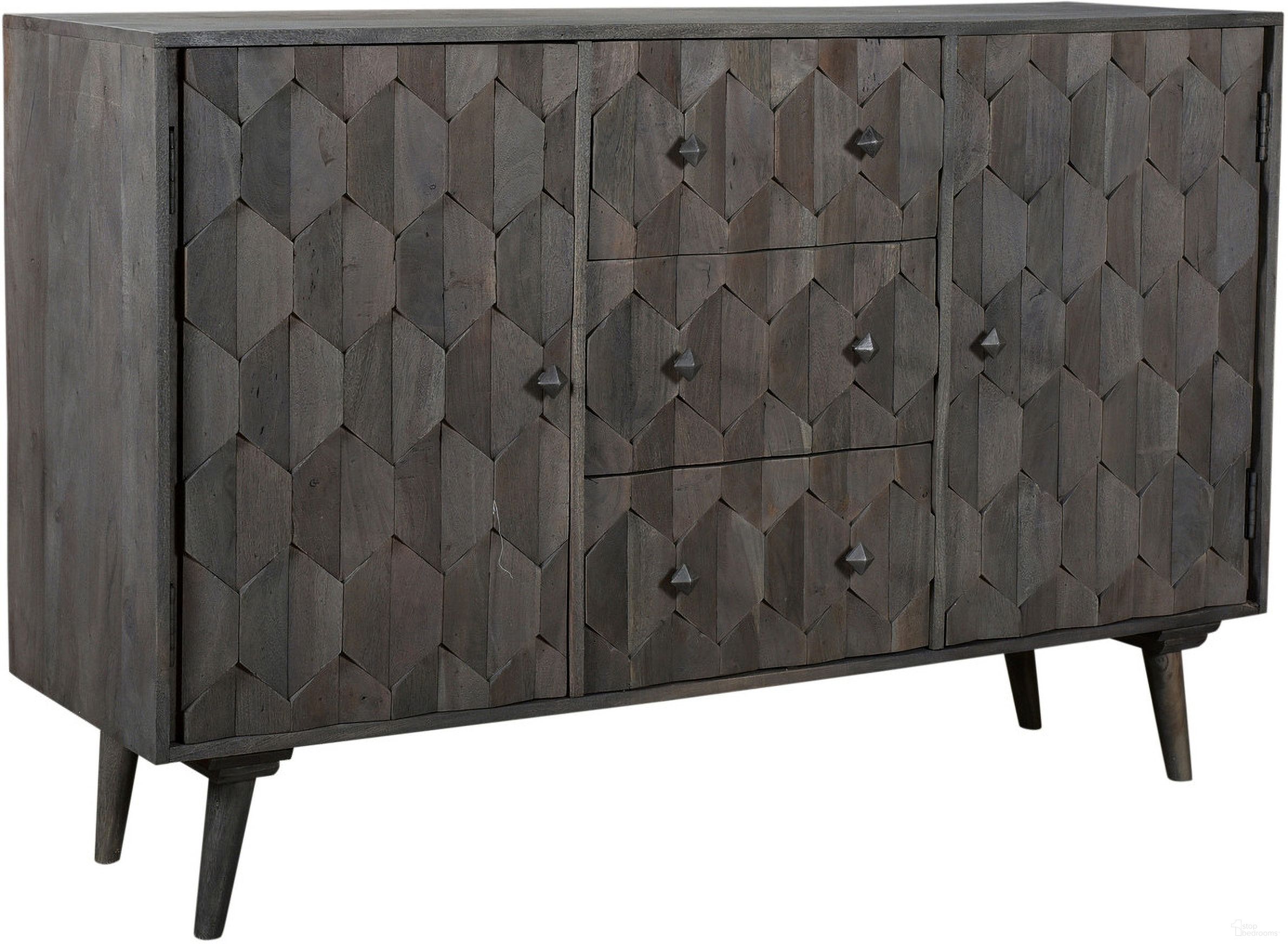 Onyx Sideboard 2-Door 3-Drawer In Dark Gray