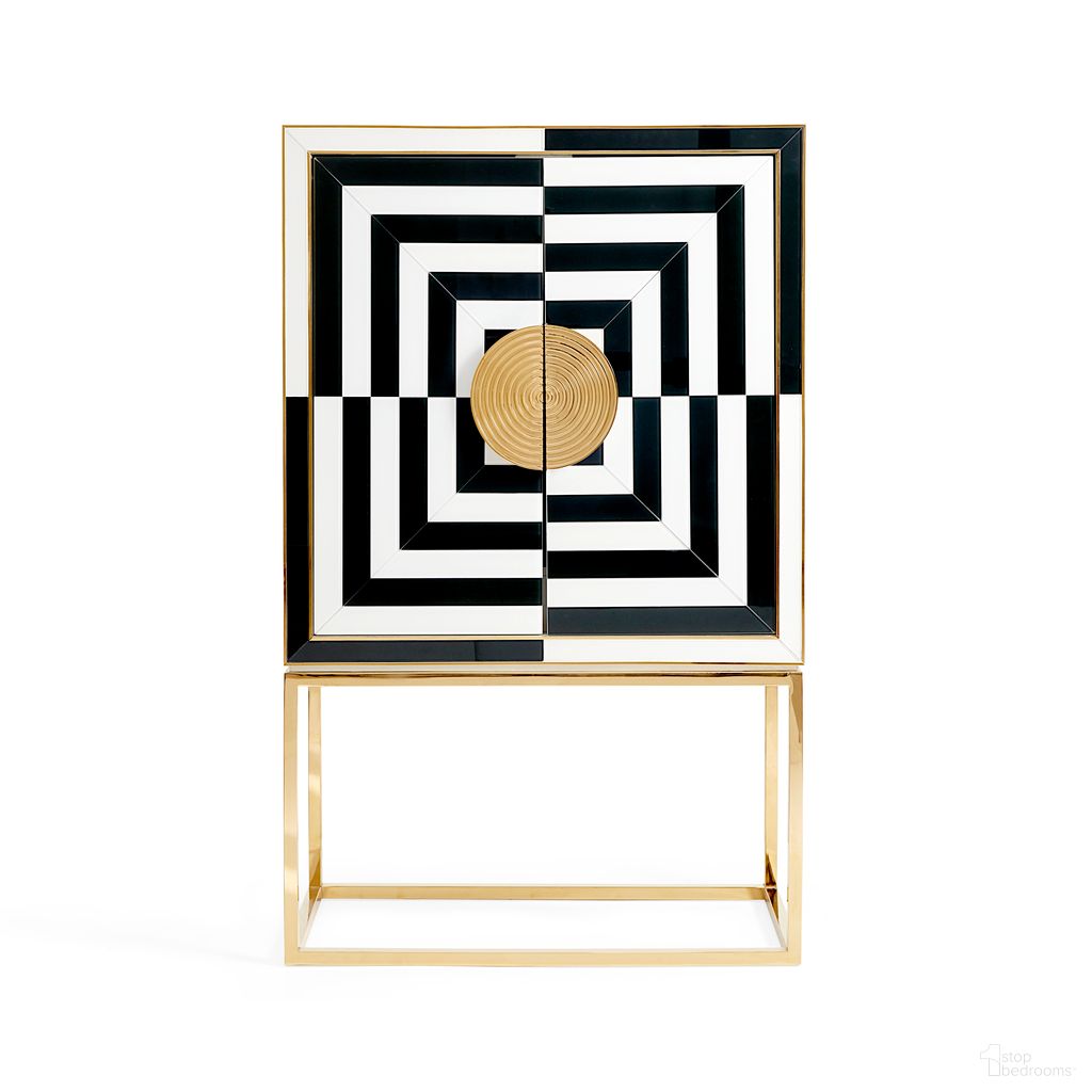The appearance of Op Art Bar In Charcoal and Ivory designed by Jonathan Adler in the modern / contemporary interior design. This charcoal/ivory piece of furniture  was selected by 1StopBedrooms from Op Art Collection to add a touch of cosiness and style into your home. Sku: 27591. Material: Glass.