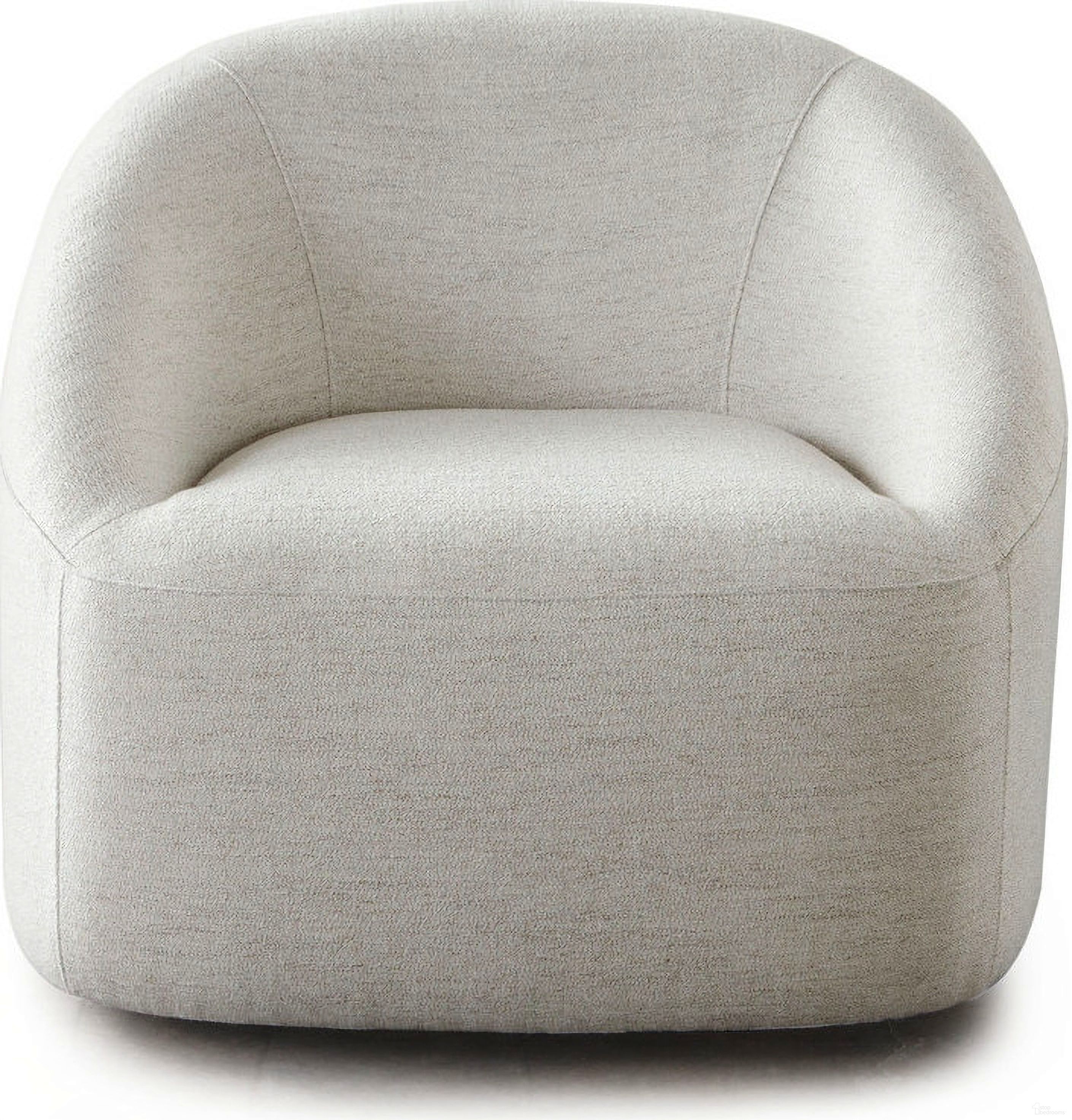 The appearance of Opal Swivel Chair with Contoured Arm In Oat Polyest Fabric designed by Diamond Sofa in the modern / contemporary interior design. This light oat piece of furniture  was selected by 1StopBedrooms from Opal Collection to add a touch of cosiness and style into your home. Sku: OPALCHOT. Material: Fabric.