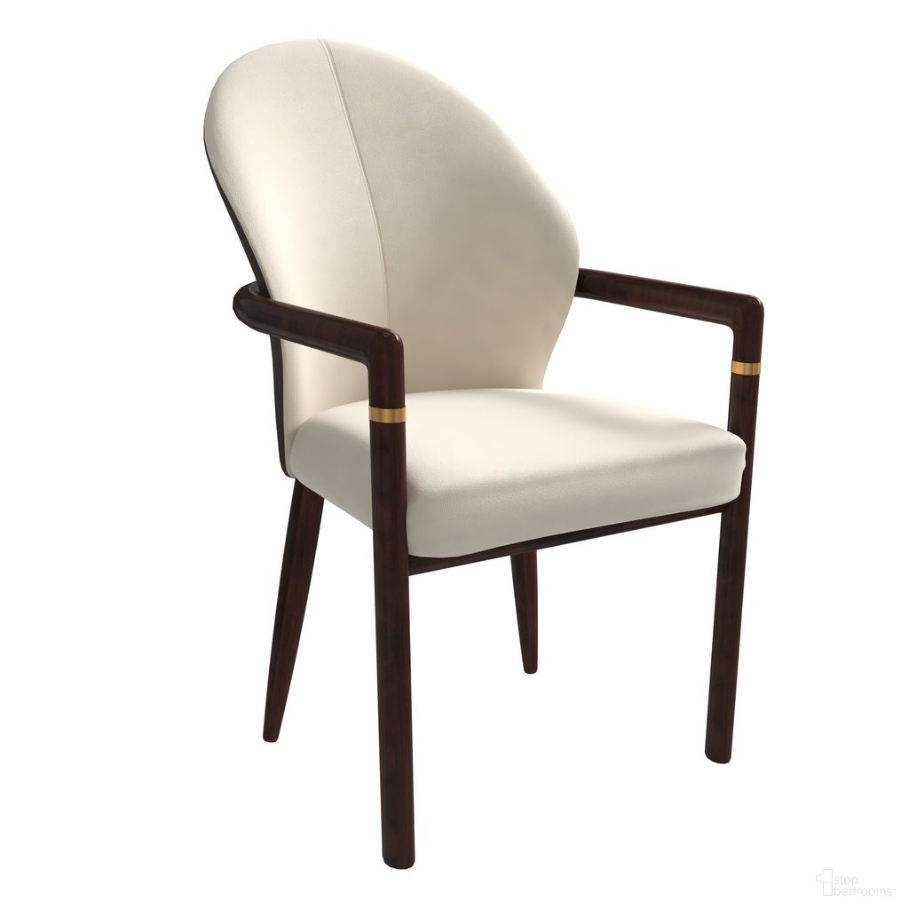 Opaline Series Elegant Wooden Dining Chair In Brown and Cream