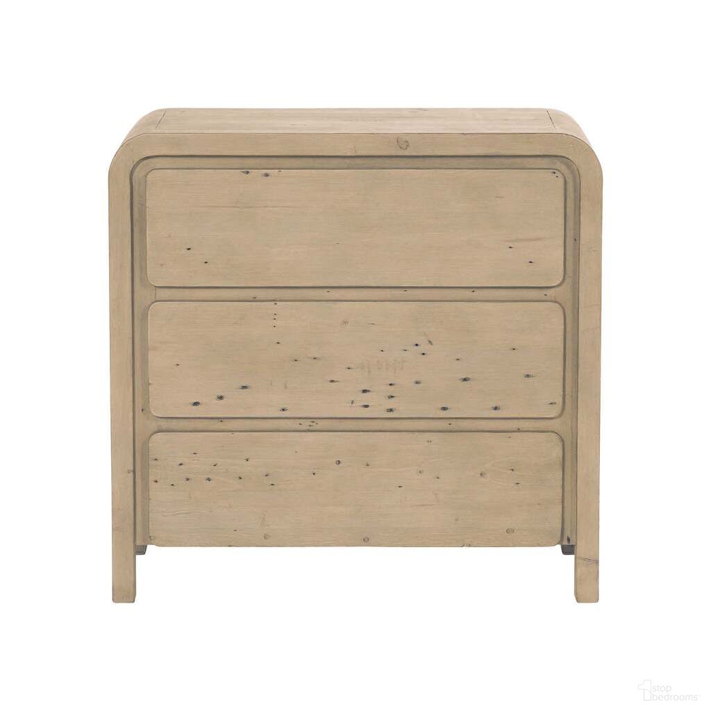 The appearance of Opera 3 Drawer Small Chest In Scrubbed Teak designed by LH Imports in the transitional interior design. This scrubbed teak piece of furniture  was selected by 1StopBedrooms from Opera Collection to add a touch of cosiness and style into your home. Sku: OPA003. Material: Reclaimed Pine.