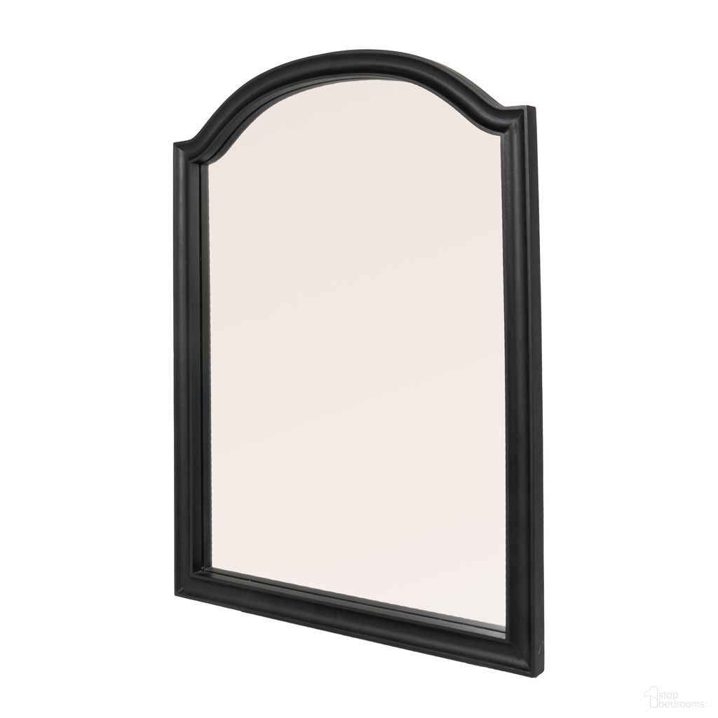 Ophelia Arched Mango Wood Wall Mirror In Black