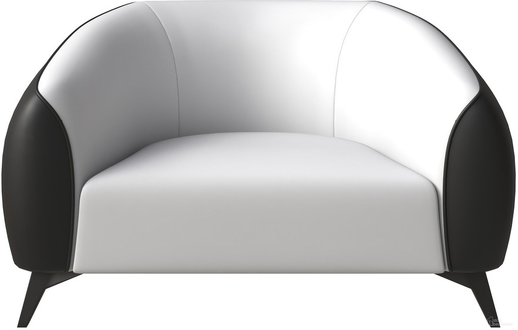 The appearance of Opula Single Seater Sofa In Black and White designed by LeisureMod in the modern / contemporary interior design. This black/white piece of furniture was selected by 1StopBedrooms from Opula Collection to add a touch of cosiness and style into your home. Sku: OS37BLW. Material: PU.