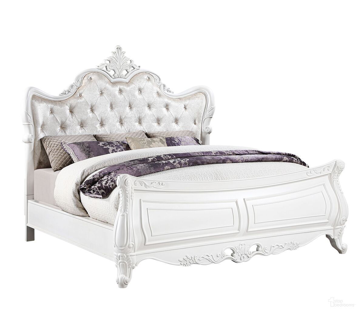 The appearance of Opulence King Panel Bed In White designed by Galaxy Home Furnishings in the modern / contemporary interior design. This white piece of furniture was selected by 1StopBedrooms from Opulence Collection to add a touch of cosiness and style into your home. Sku: 601955554695-1;601955554695-2;601955554695-3. Bed Type: Panel Bed. Bed Size: King. Material: Solid Wood.