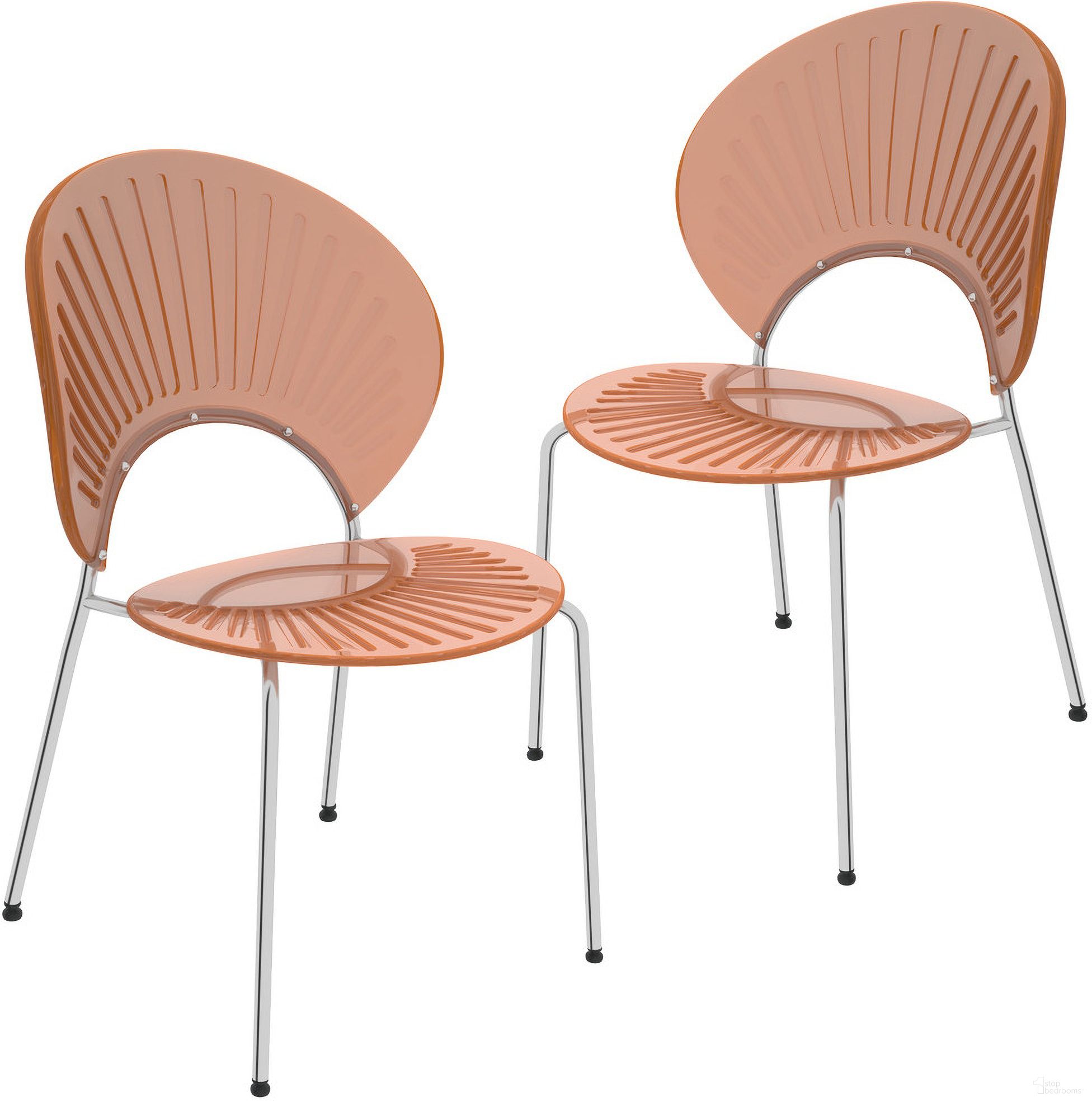 The appearance of Opulent Dining Chair Set of 2 In Amber designed by LeisureMod in the modern / contemporary interior design. This amber piece of furniture was selected by 1StopBedrooms from Opulent Collection to add a touch of cosiness and style into your home. Sku: OC20A2. Material: Plastic. Chair Type: Side Chair.
