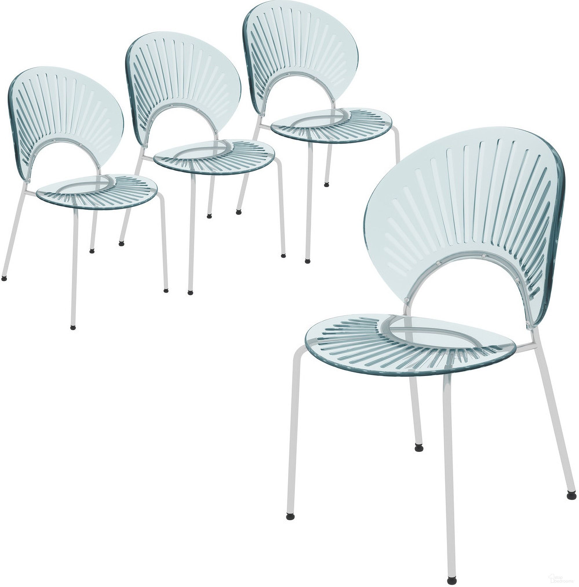 Opulent Dining Chair Set of 4 In Smoke