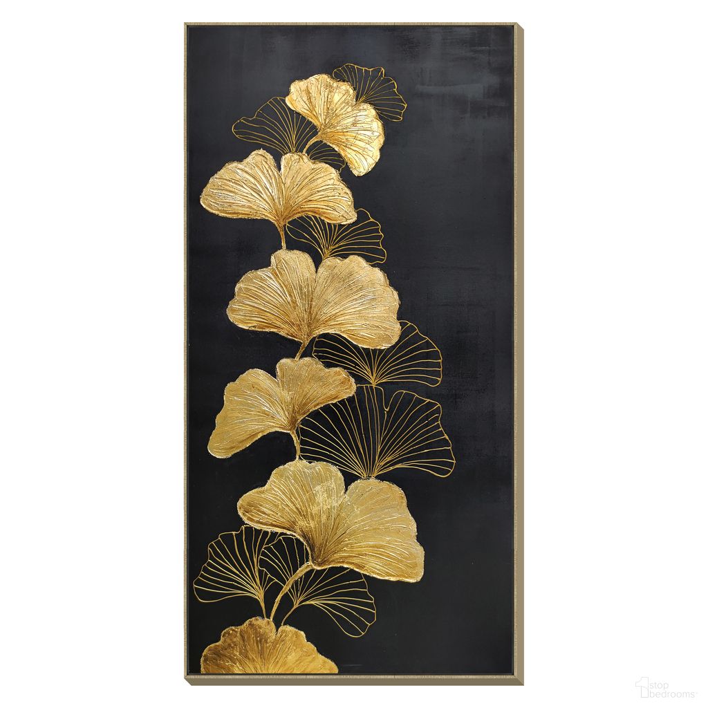 Opulent Ginkgo Elegance Canvas Wall Art In Gold and Black