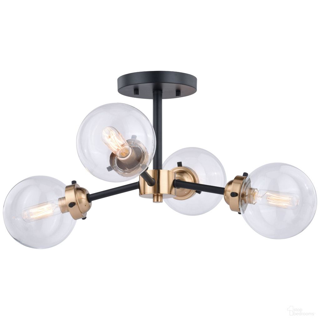 The appearance of Orbit 20 Inch Semi Flush Ceiling Light In Muted Brass and Oil Rubbed Bronze designed by Vaxcel in the transitional interior design. This muted brass/oil rubbed bronze piece of furniture was selected by 1StopBedrooms from Orbit Collection to add a touch of cosiness and style into your home. Sku: C0194. Material: Steel.