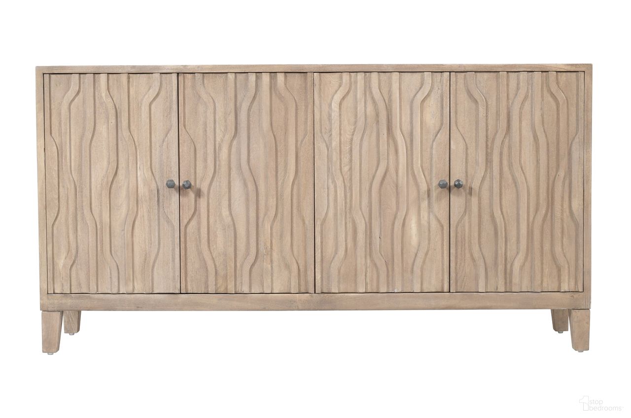 The appearance of Orchard 4-Door Sideboard In Ivory designed by Moti in the transitional interior design. This ivory piece of furniture  was selected by 1StopBedrooms from Orchard Collection to add a touch of cosiness and style into your home. Sku: 95309001. Material: Wood.