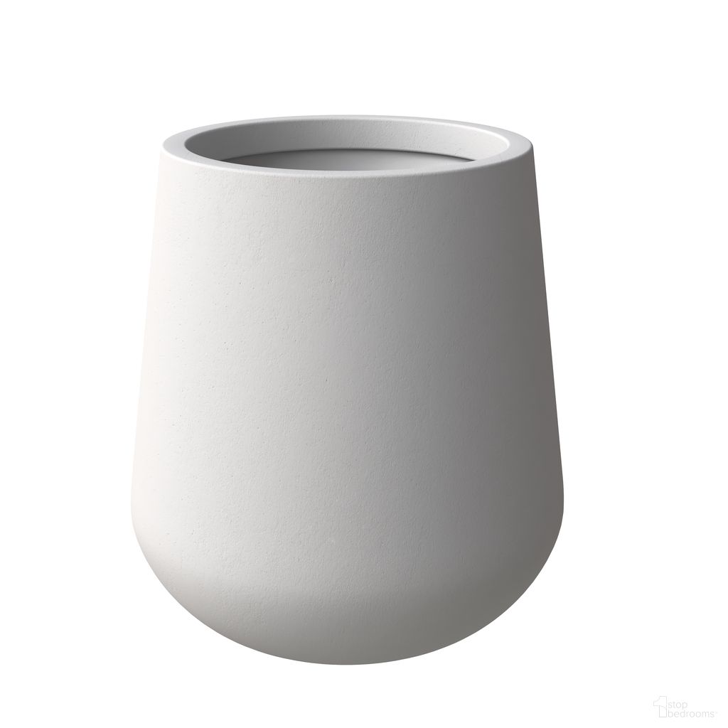 Orchid Poly Stone 11.8 Dia. Planter In White