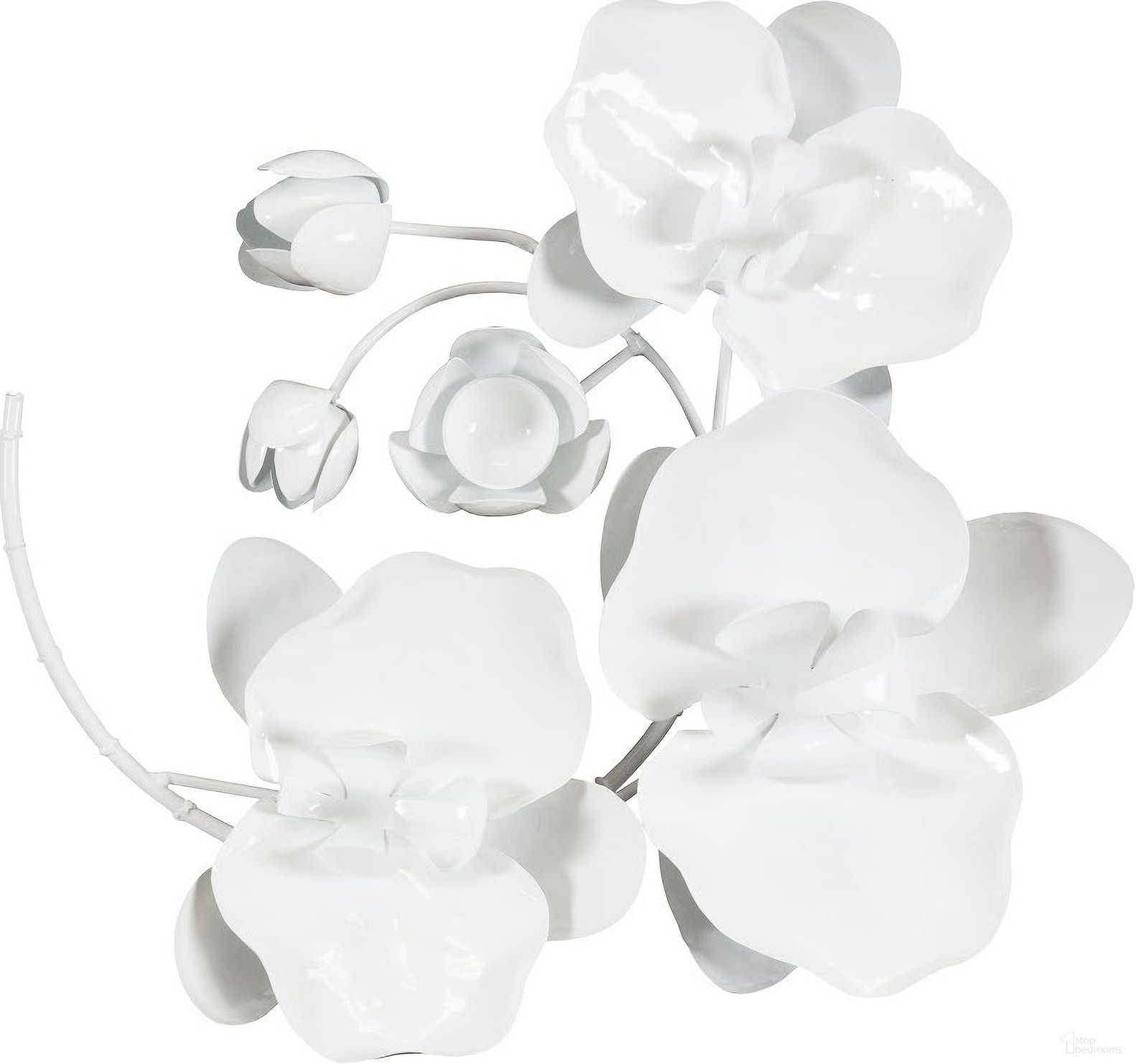 Orchid Small Sprig Wall Art In White