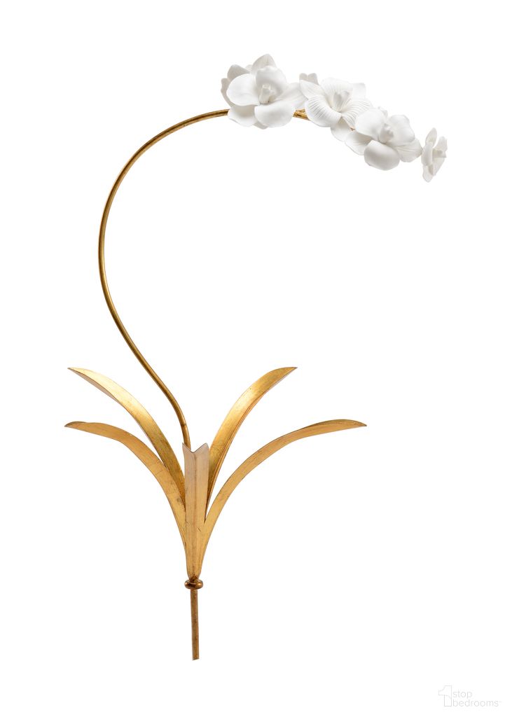 Orchid Stem Small In Cream and Gold