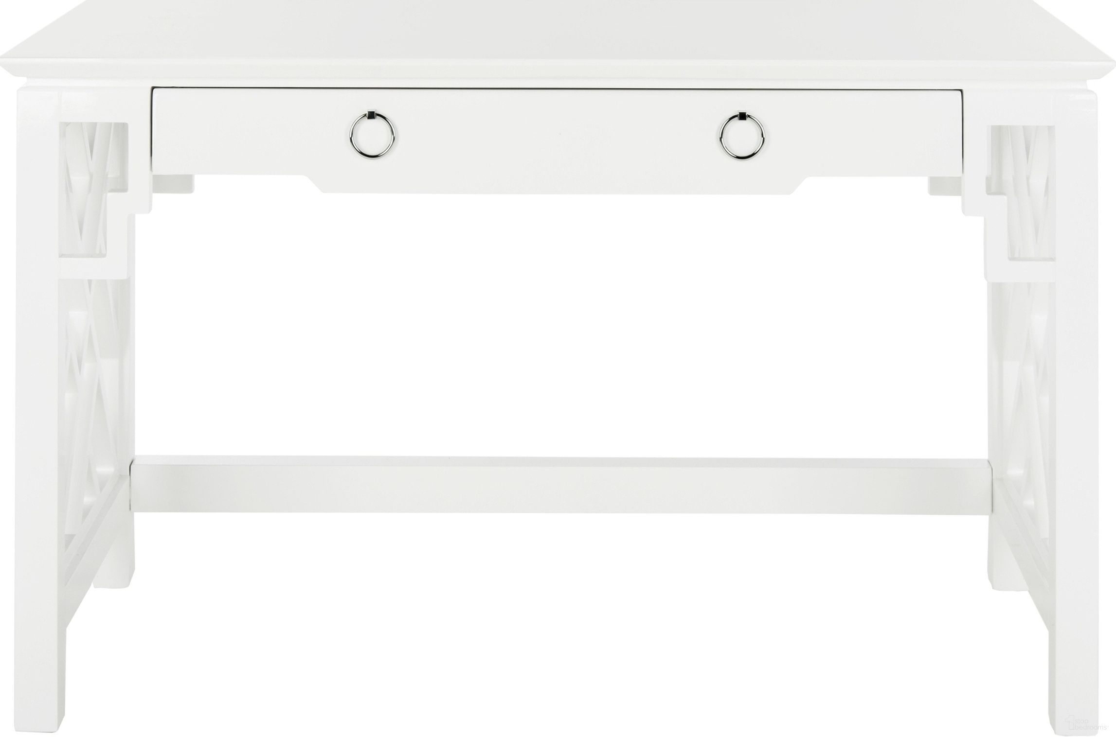 The appearance of Oren Lacquer Desk In White designed by Safavieh Couture in the modern / contemporary interior design. This white piece of furniture was selected by 1StopBedrooms from Oren Collection to add a touch of cosiness and style into your home. Sku: SFV3553A. Material: MDF.