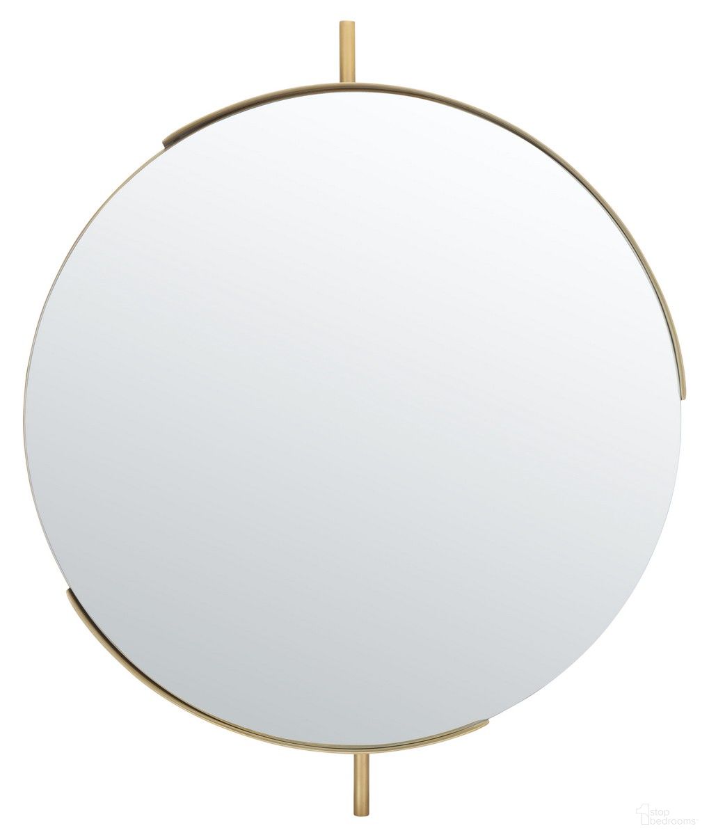 The appearance of Orford Mirror in Brushed Brass designed by Safavieh in the modern / contemporary interior design. This brushed brass piece of furniture was selected by 1StopBedrooms from Orford Collection to add a touch of cosiness and style into your home. Sku: MRR3052A. Material: Iron.