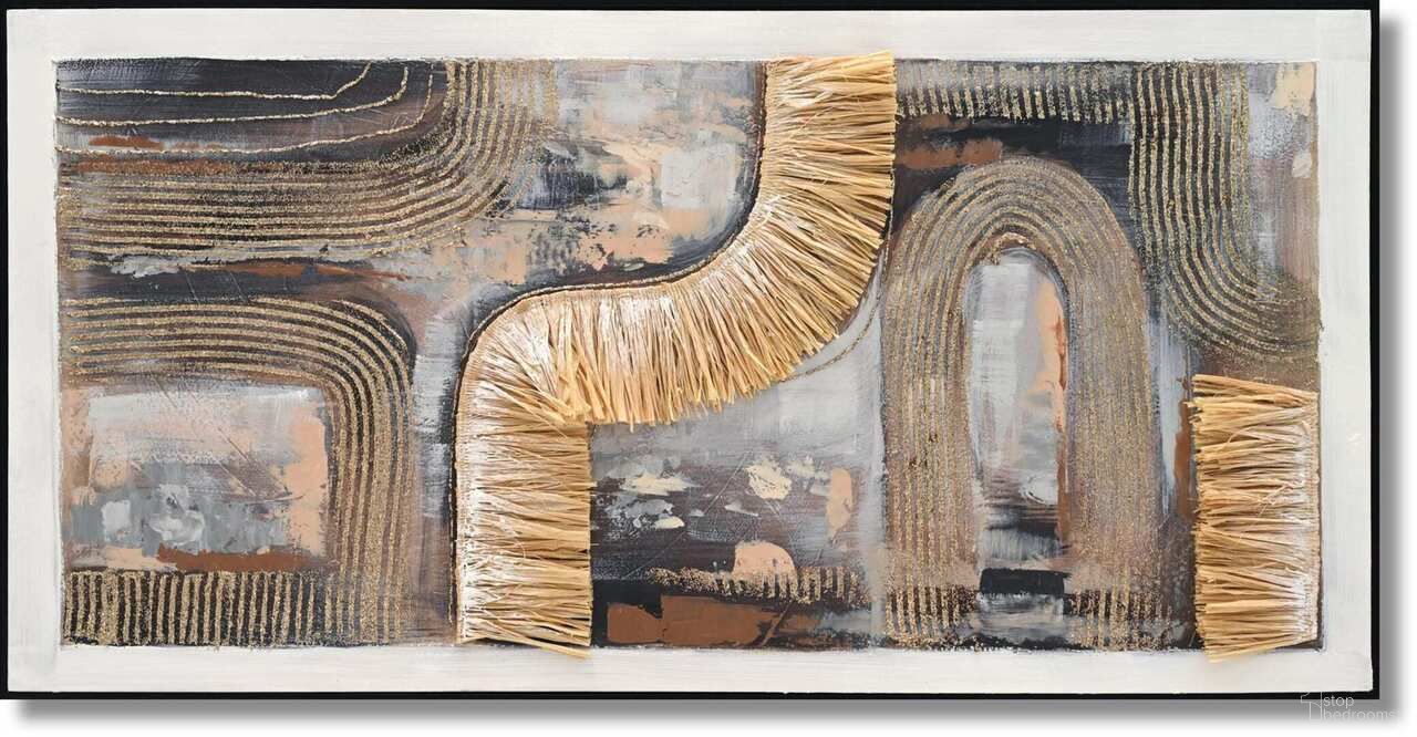 Organic Arches Textural Abstract Canvas Wall Art In Gold