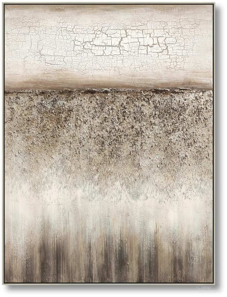 Organic Cracked Earth Textured Serenity Canvas Wall Art In Multi