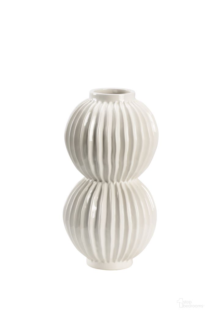 The appearance of Organic Disc Vase In White and Cream designed by Chelsea House in the modern / contemporary interior design. This white/cream piece of furniture was selected by 1StopBedrooms from Elizabeth Wicker Collection to add a touch of cosiness and style into your home. Sku: 385101. Material: Ceramic.