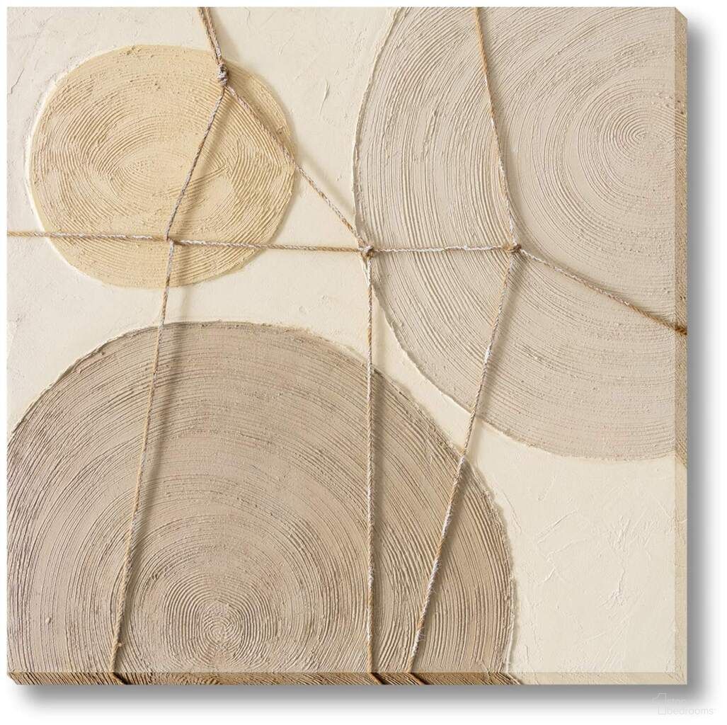 Organic Tactile Neutrals Textured Abstract Circles Canvas Wall Art In Multi