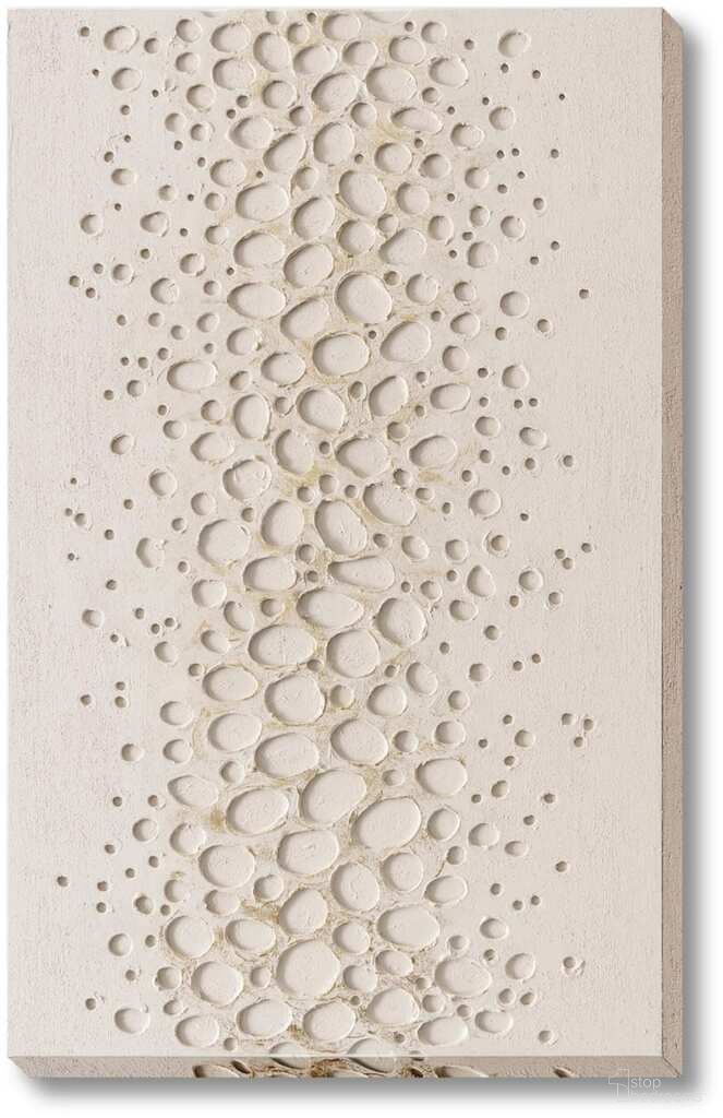 Organic Textured Bubble Cascade Canvas Wall Art In Ivory and Beige