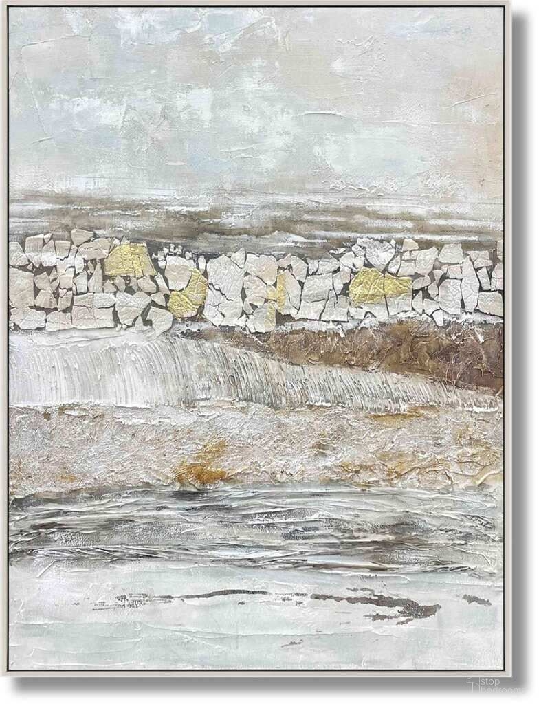 Organic Textured Serenity Stone Landscape Canvas Wall Art In Multi