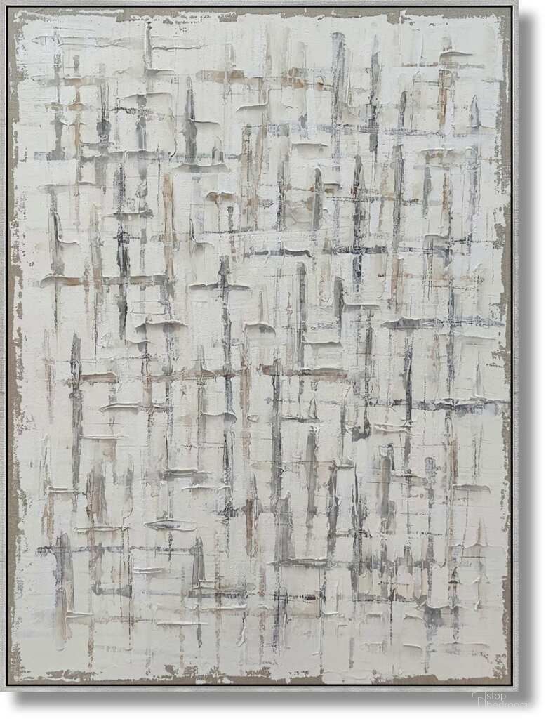 Organic Urban Mist Textured Abstraction Canvas Wall Art In Metallic Multicolor