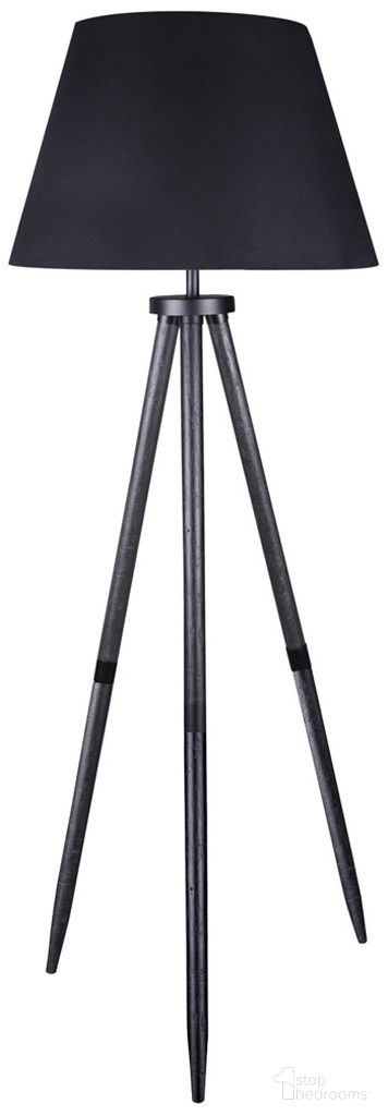 Orhan Wood Floor Lamp In Black