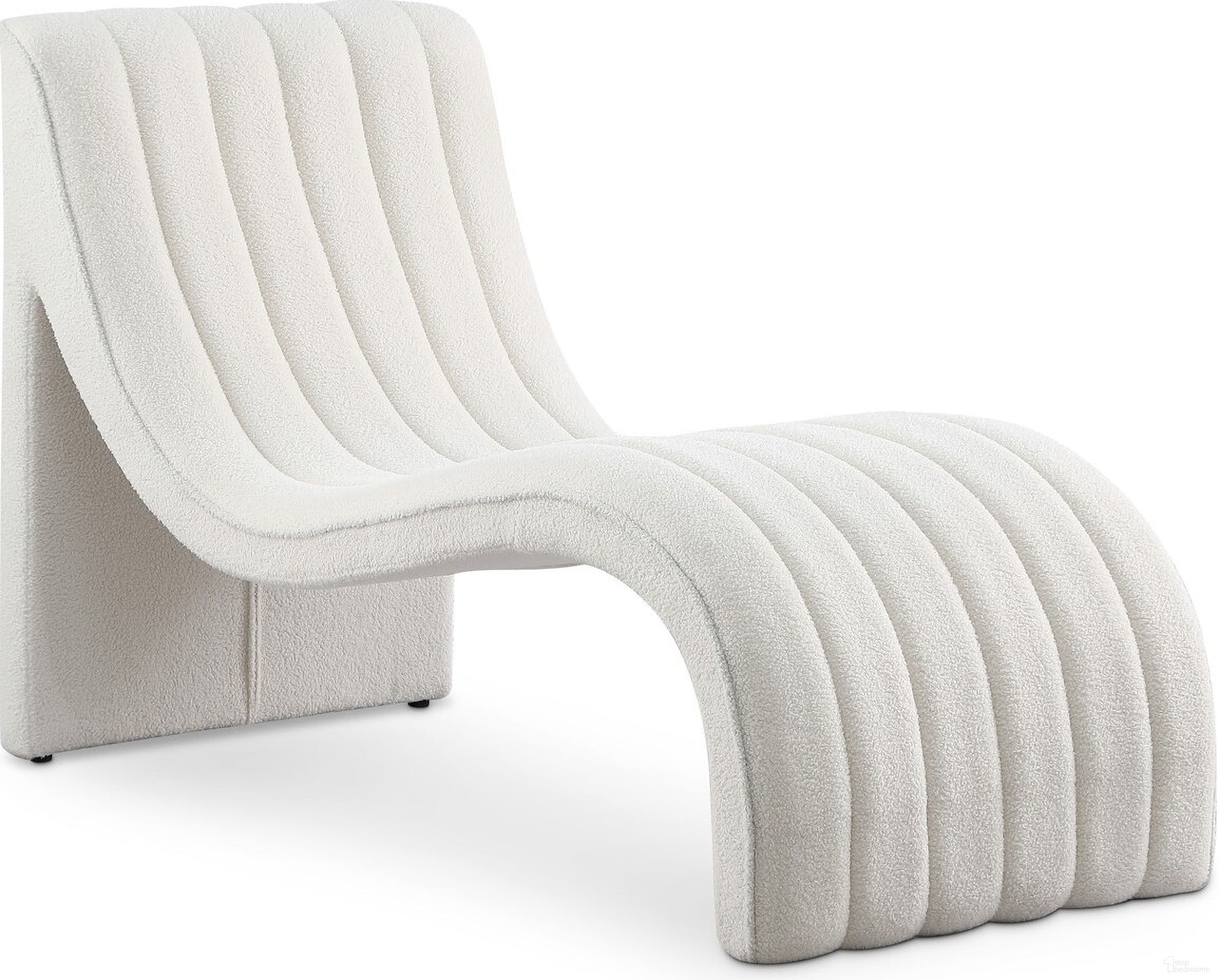 Orian Teddy Fabric Chaise In Cream