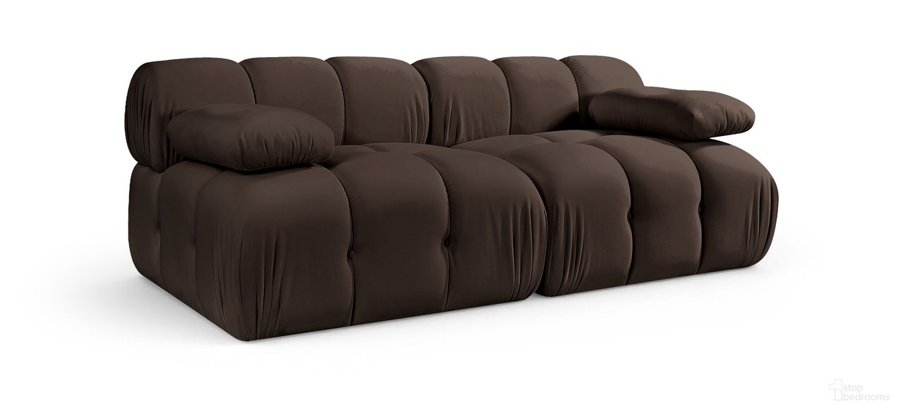 The appearance of Orin Velvet Performance Fabric Upholstered 2-Piece Modular Sofa In Brown designed by Meridian in the modern / contemporary interior design. This brown piece of furniture was selected by 1StopBedrooms from Orin Collection to add a touch of cosiness and style into your home. Sku: 671Brown-Chair;671Brown-Chair. Material: Eucalyptus.