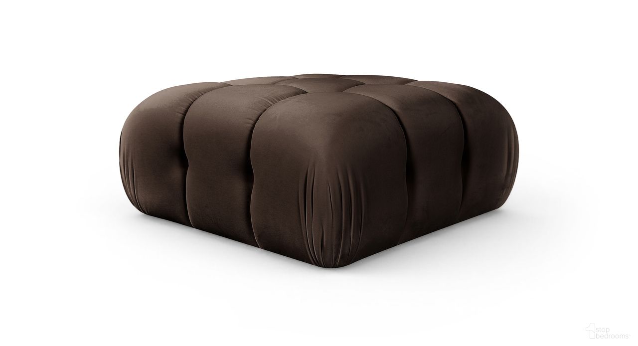 The appearance of Orin Velvet Performance Fabric Upholstered Modular Ottoman In Brown designed by Meridian in the modern / contemporary interior design. This brown piece of furniture was selected by 1StopBedrooms from Orin Collection to add a touch of cosiness and style into your home. Sku: 671Brown-Ott. Material: Eucalyptus.