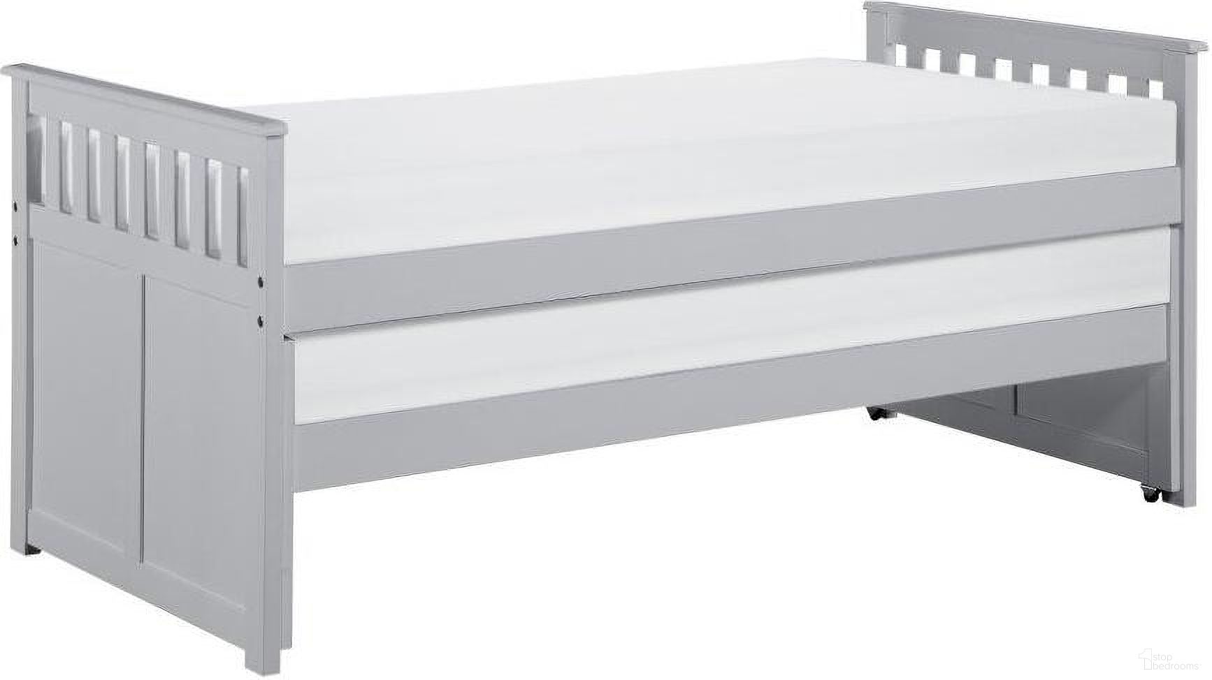 The appearance of Orion Gray Twin Over Twin Daybed designed by Homelegance in the modern / contemporary interior design. This gray piece of furniture  was selected by 1StopBedrooms from Orion Collection to add a touch of cosiness and style into your home. Sku: B2063RT-1;B2063RT-2;B2063RT-SL. Bed Type: Daybed. Material: Wood. Bed Size: Twin.