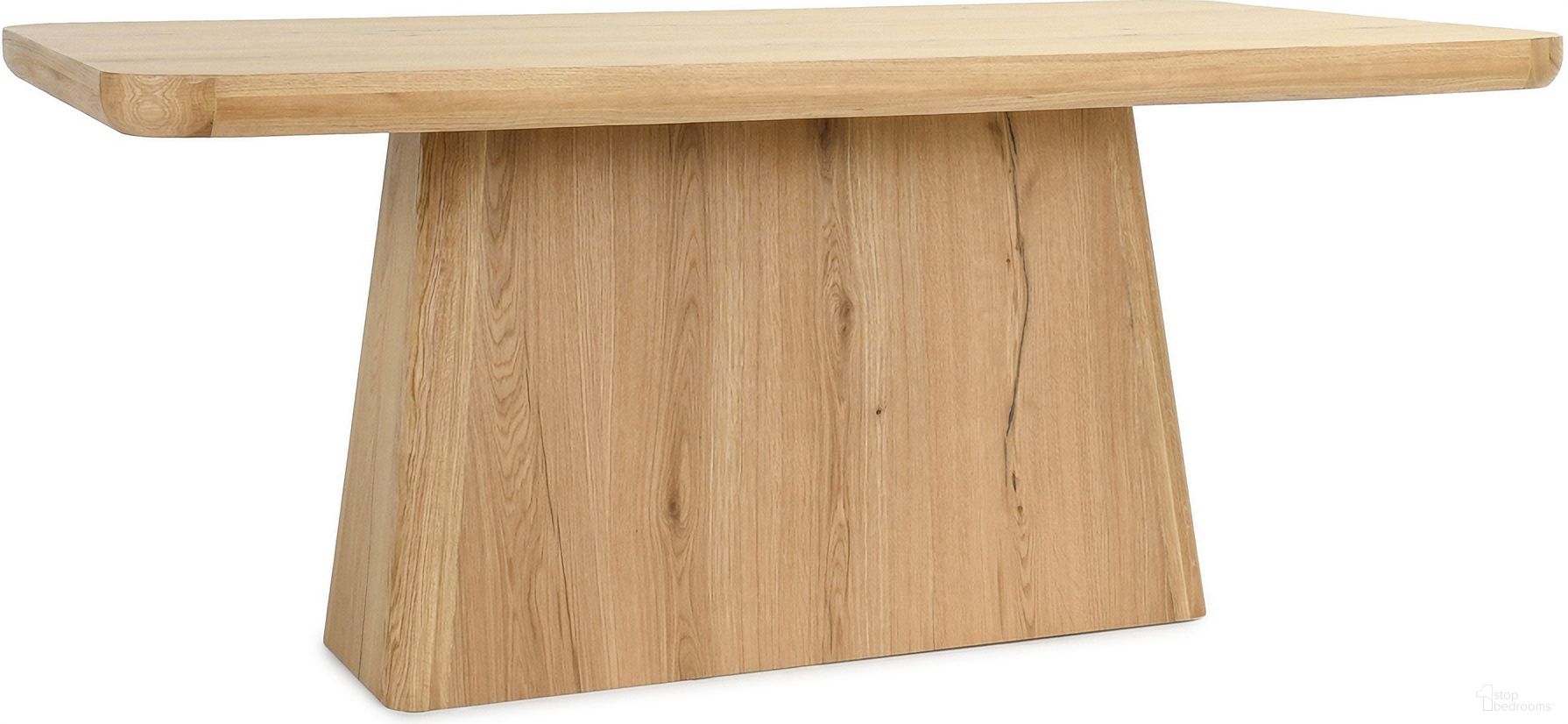 The appearance of Orlando 71 Inch Dining Table In Natural designed by Classic Home in the modern / contemporary interior design. This natural piece of furniture  was selected by 1StopBedrooms from Orlando Collection to add a touch of cosiness and style into your home. Sku: 51031420. Table Base Style: Pedestal. Table Top Shape: Rectangular. Size: 39" x 71". Material: Solid Oak.