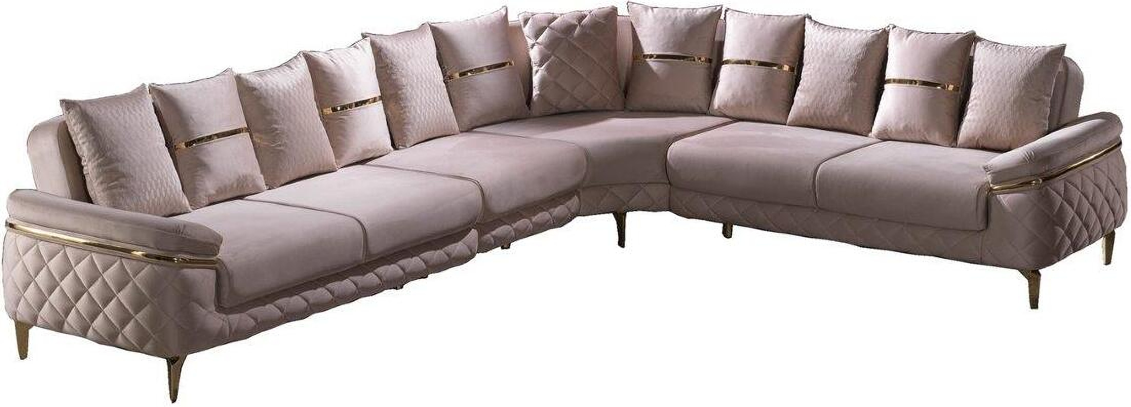 Orlando Sectional In Cream by Furnia 1StopBedrooms