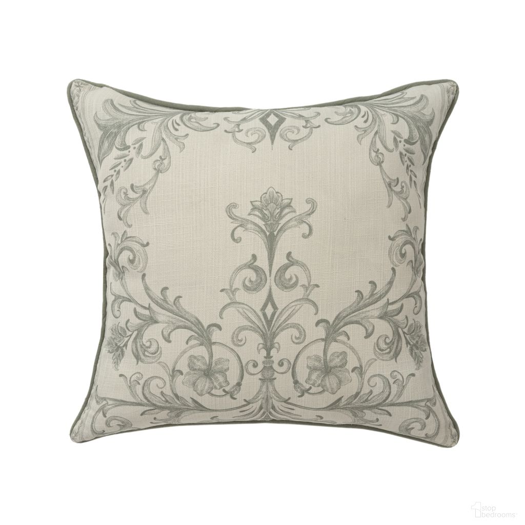 Ornat 24" x 24" Polyfill Insert Arthur Damask Throw Pillow In Ivory and Sage
