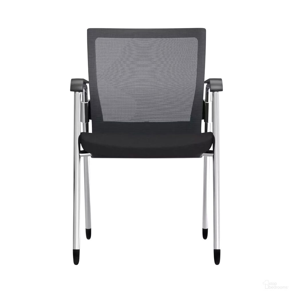 Oroblanco Visitor Chair Set of 2 In Black and Chrome