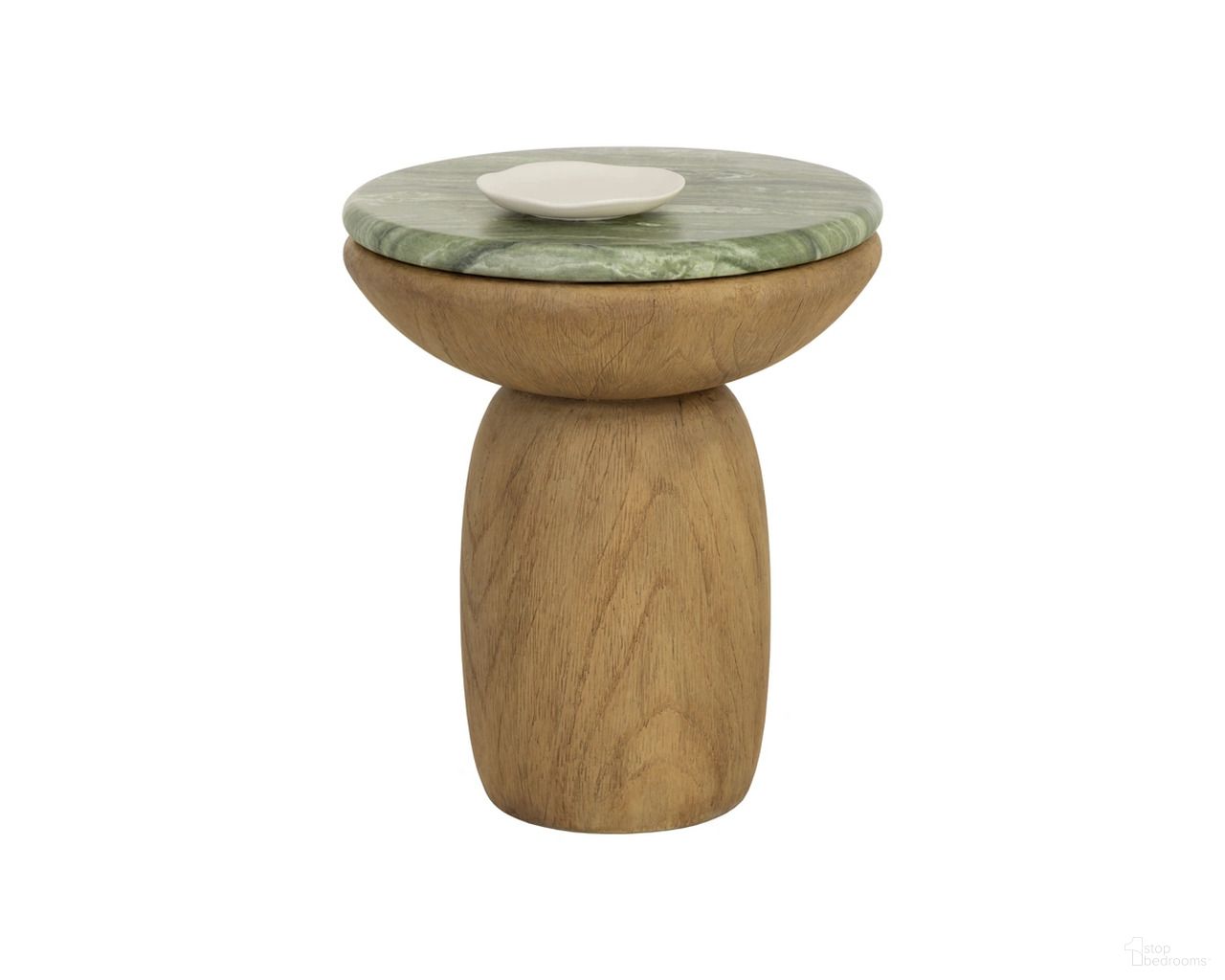 Orula Marble Look End Table In Sage