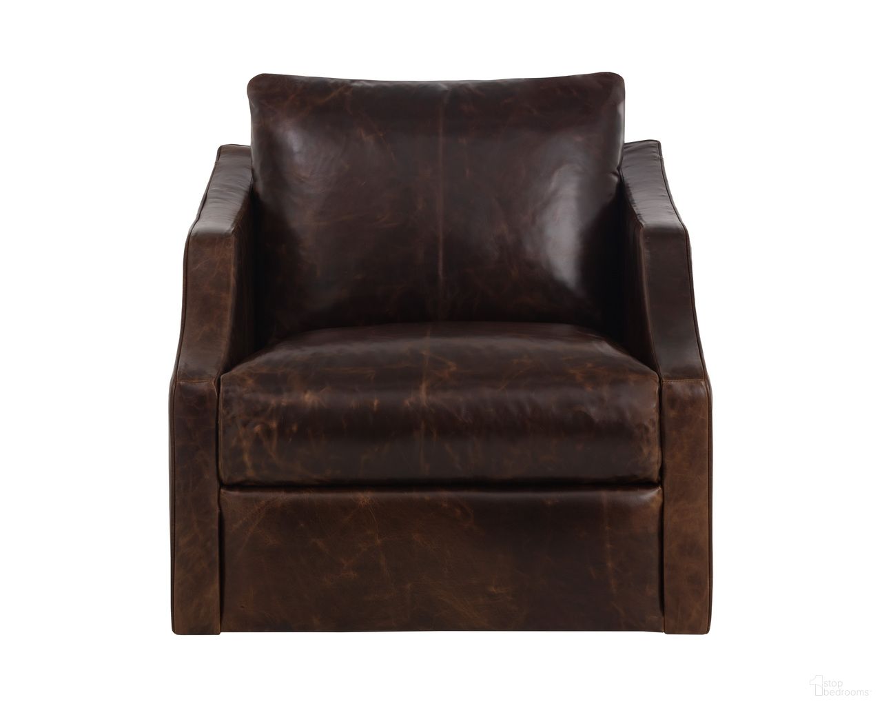 Orwell Swivel Lounge Chair In Chocolate