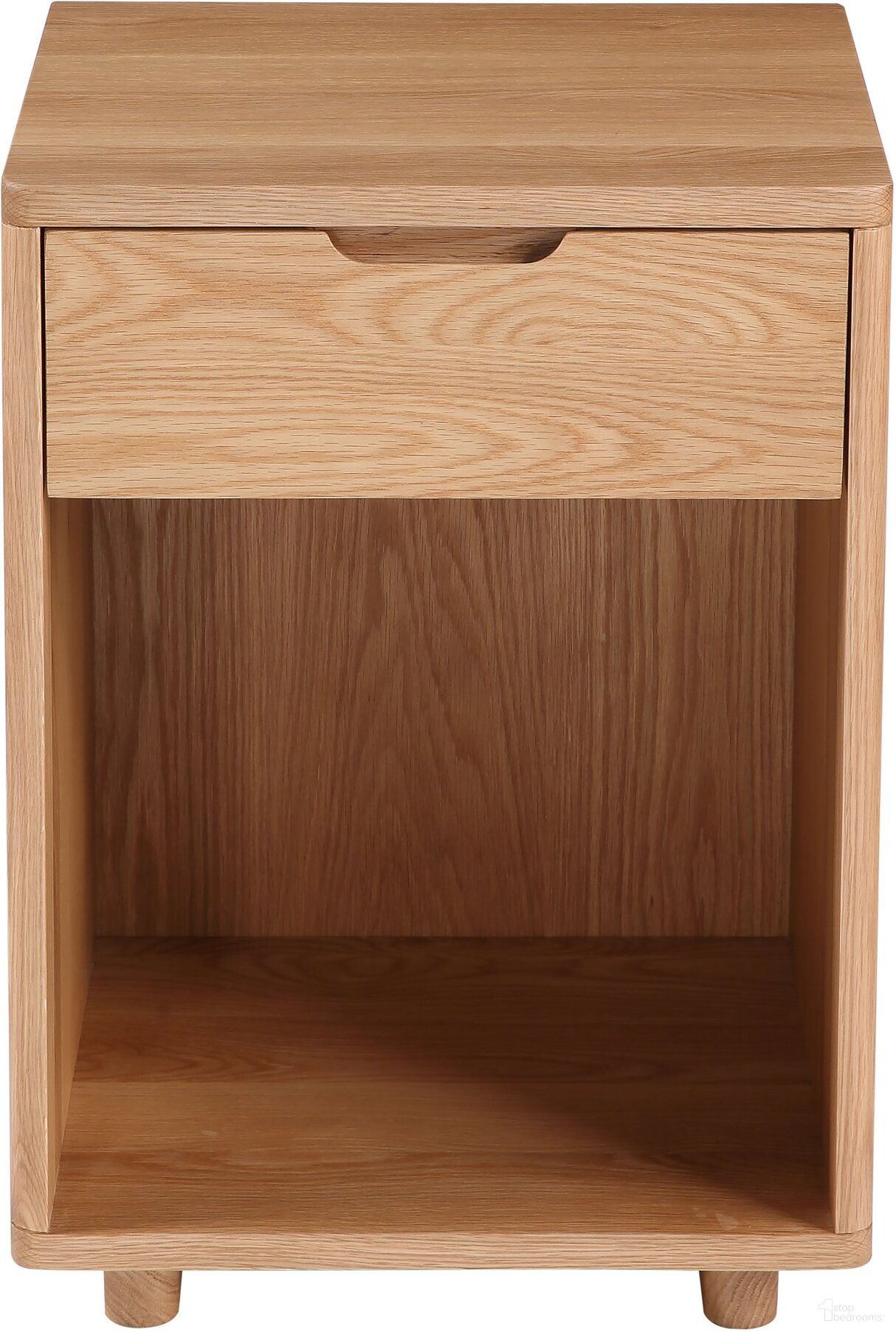 The appearance of Osamu Oak Nightstand designed by Moes Home in the modern / contemporary interior design. This oak piece of furniture  was selected by 1StopBedrooms from Osamu Collection to add a touch of cosiness and style into your home. Sku: BC-1104-24. Material: Wood.