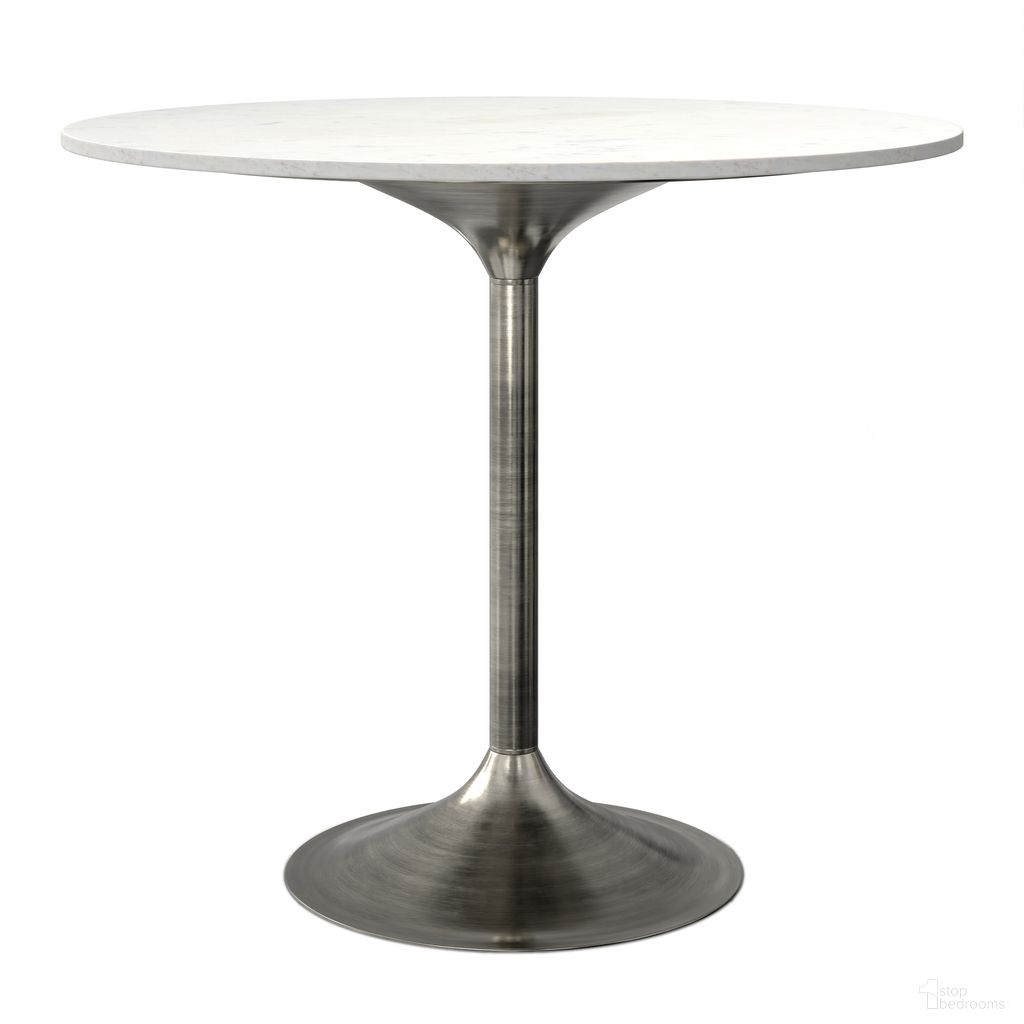 Osborne Dining Table In Antique Silver and White