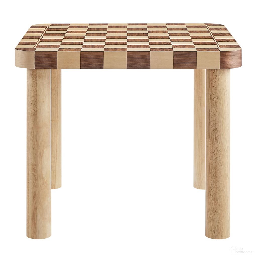 The appearance of Oscar 36 Inch Square Checkered Dining Table In Oak and Walnut designed by Modway in the transitional interior design. This oak/walnut piece of furniture  was selected by 1StopBedrooms from Oscar Collection to add a touch of cosiness and style into your home. Sku: EEI-7351-OWC. Table Base Style: Legs. Table Top Shape: Square. Material: Laminate. Size: 36" x 36".